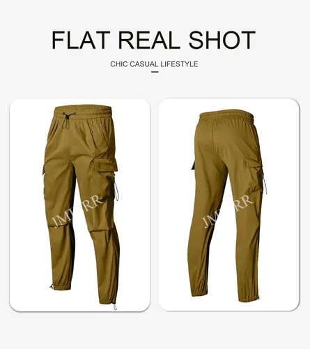 Vista 7 de JMIERR Pantalones cargo holgados para hombre, estilo casual, de paracaídas, holgados, con bolsillos, para uso urbano