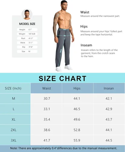 Vista 7 de Hebepol Pantalones de senderismo ligeros para hombre, de secado rápido, pantalones deportivos de pesca, correr, entrenamiento, 3 bolsillos