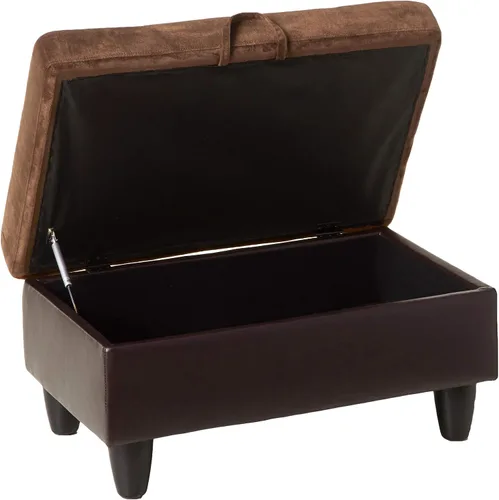 Vista 6 de Beverly Fine Furniture Andes - Juego de sofá de piel de microfibra con otomana, color marrón