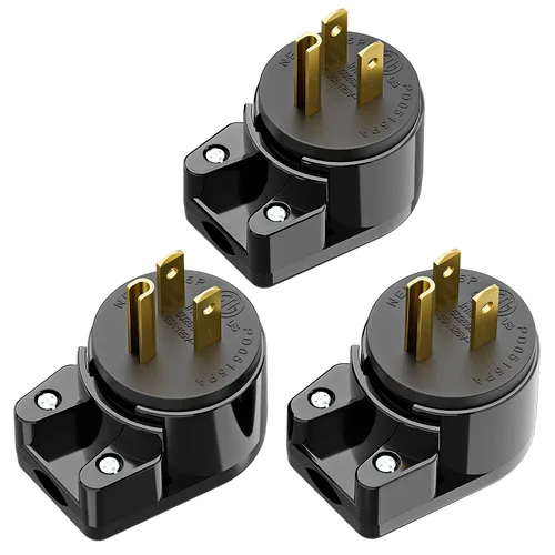 Vista 27 de Nema 5-15P Enchufe de 90 grados, Plugrand ETL Listado 15A 125V Enchufe