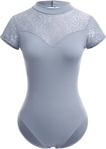 Vista 19 de AFAVOM Leotardos de ballet para mujeres adultas con estampado de flores de mariposa sin espalda, leotardos de gimnasia con brasier y prácticas