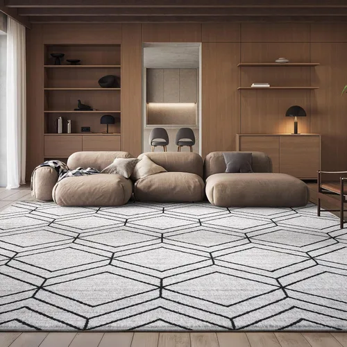 Vista 6 de SAFAVIEH Adirondack Collection - Alfombra decorativa, 2 x 3 pies, color negro y marfil, diseño geométrico moderno, no desprende pelusa y de fácil
