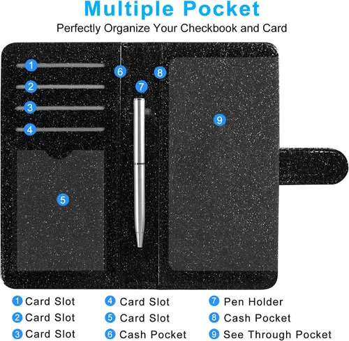 Vista 4 de ACdream Funda para chequera, cartera de cuero con bloqueo RFID