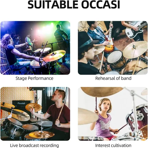 Vista 6 de D Debra DK7 Pro - Kit de micrófono de batería con cable de 7 piezas para tocar y grabar bateristas, incluye micrófonos, clip de micrófono