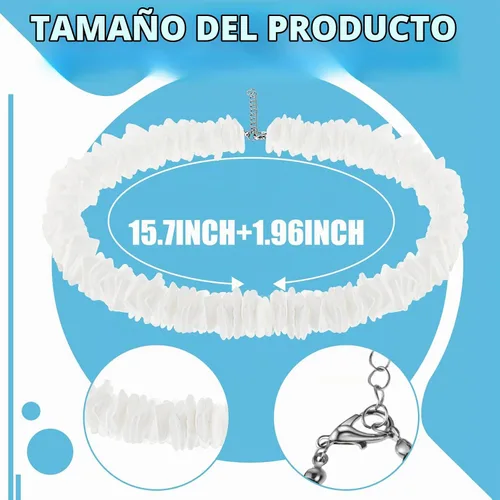 Vista 2 de Bonuci 4 piezas de collar de concha Puka para hombres, collares de surfista con cuentas, collar de playa hawaiano para mujeres, joyería, regalos
