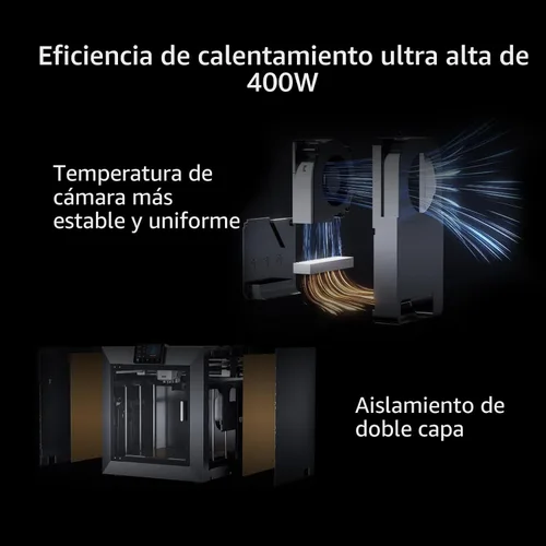Vista 3 de Impresora 3D QIDI PLUS4, Impresión de Alta Velocidad Máxima 600mm/s, Calentamiento de Cámara 65℃, Nivelación Completa Automática, Extrusora Directa