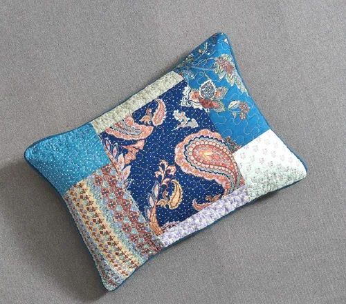 Vista 8 de Tache Home Colcha de cachemir floral bohemio rústico de algodón colcha de retazos