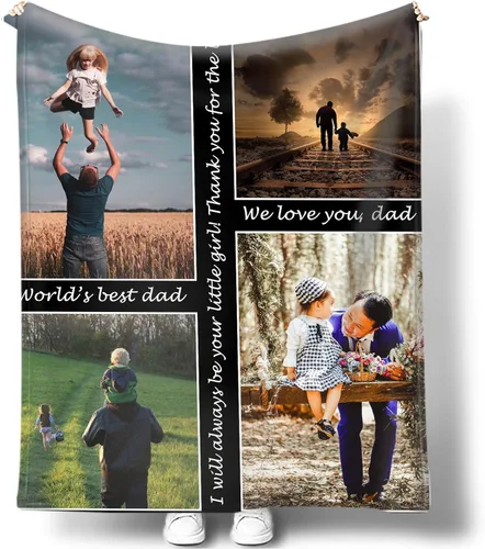 Vista 17 de Mantas personalizadas con fotos para mujeres y hombres, regalos de cumpleaños conmemorativos, manta personalizada de franela suave con mis propias