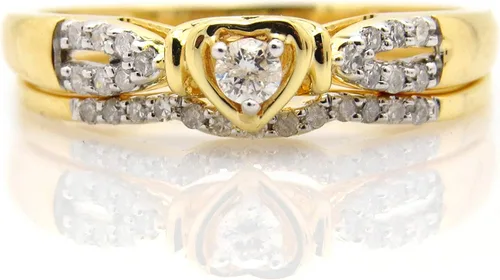 Vista 4 de Dazzlingrock Collection Anillo de compromiso nupcial en forma de corazón de oro de 10 quilates con diamantes de 0.25 quilates (ctw) 14 CT