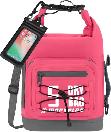 Vista 81 de MORXPLOR Bolsa seca impermeable, 5L/10L/20L/30L/40L/55L Mochila seca con funda impermeable para teléfono para natación, kayak