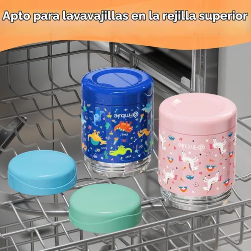 Vista 4 de Fimibuke Tarro de Comida Aislado para Niños, 12 OZ Libre de BPA Boca Ancha Acero Inoxidable al Vacío Tarro de Almuerzo para Comida Caliente y Fría