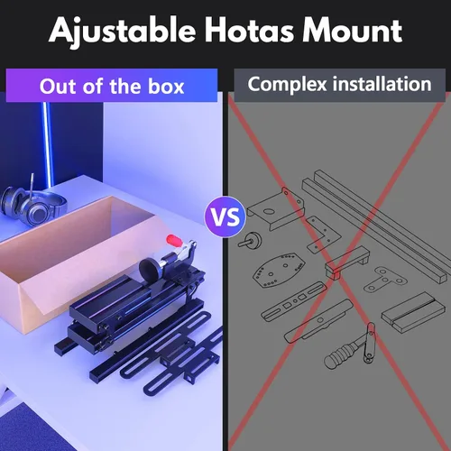 Vista 2 de RACGTING Hotas Mount for Logitech X56X52X52 Pro,No Installation Joystick Mount for Thrustmaster T Flight HOTAST.16000M FCS HOTASTCA Officer Pack