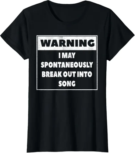 Vista 39 de Advertencia I may Spontaneously romper en canción camiseta