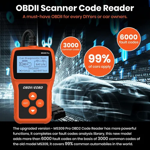 Vista 5 de Acum Escáner OBD2 - Lector de código de motor con reinicio, probador de batería, códigos de error de falla claros, herramienta de diagnóstico