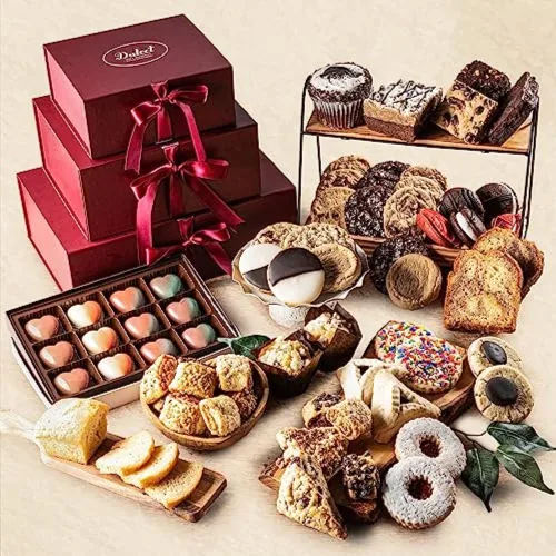 Vista 12 de Caja de regalo de cumpleaños, regalos de comida de cumpleaños, cestas de regalo de chocolate gourmet para mujeres, mamá, papá, él, ella