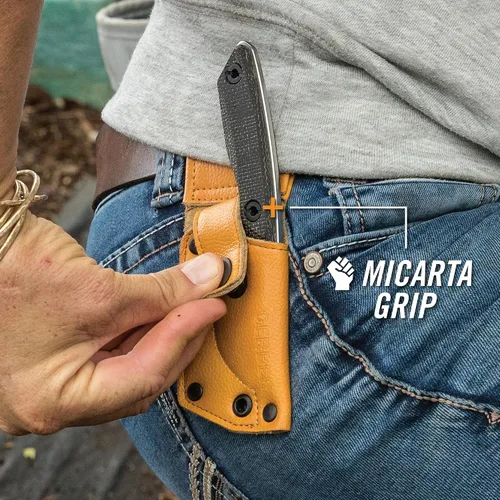 Vista 6 de Gerber Gear Stowe Cuchillo de bolsillo y funda - Hoja fija de 2.5" - Herramientas y equipo EDC - Micarta Compact everyday carry knife, includes