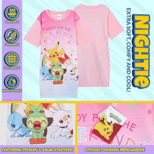 Vista 4 de Pokemon Camisón para niñas, pijamas de Pikachu, regalos