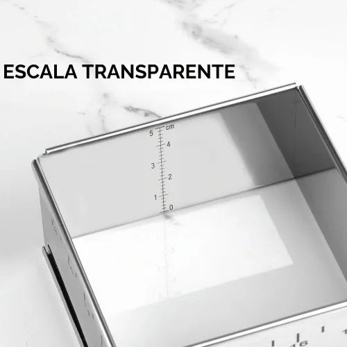 Vista 7 de Anillo extensible de acero inoxidable para tartas, molde cuadrado desmontable para tartas, anillo de mousse, molde antiadherente para pastel