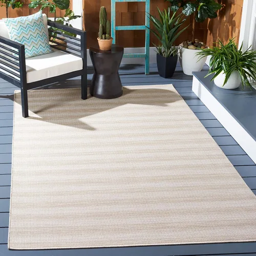 Vista 10 de SAFAVIEH Hampton Collection - Alfombra lavable para exteriores de 2 x 9 pies, color marfil y gris, no desprende pelusa y fácil de limpiar, ideal