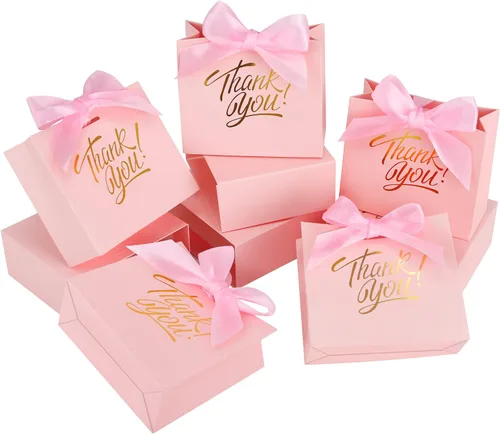 Vista 11 de KPOSIYA Bolsas de regalo pequeñas, paquete de 50 bolsas pequeñas de agradecimiento de 4.5 x 1.8 x 3.9 pulgadas, bolsa de regalo para fiesta, cajas