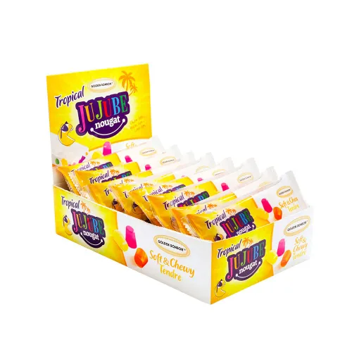 Vista 18 de Golden Bonbon Caramelo italiano de turrón de azufaifo, suave y masticable con frijoles de gelatina afrutados receta original