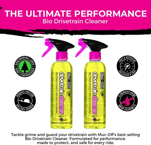 Vista 3 de Muc-Off Bio Drivetrain Cleaner Efectivo Limpiador y Desengrasante Biodegradable en Aerosol para Cadena de Bicicleta Apto para Todo Tipo