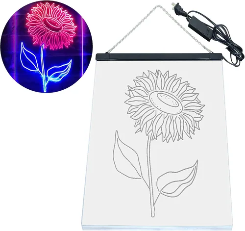 Vista 8 de ADVPRO Letrero de neón LED de doble color para sala de girasol, azul y rojo, 8.5 x 12 pulgadas st6s23-i3533-br