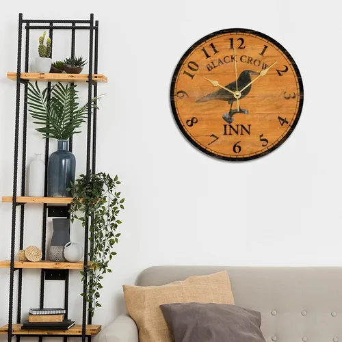 Vista 4 de ArogGeld Reloj de pared de Halloween para dormitorio, cuervo negro, vintage