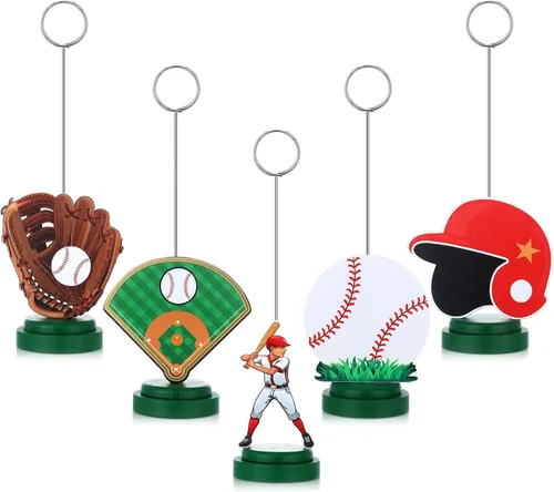 Vista 7 de RattanView 5 piezas de soporte para globos de fotos de pelota de golf, centros de mesa, decoración temática de golf, soporte para tarjetas de lugar