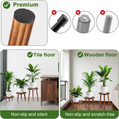 Vista 5 de Soporte para plantas de interior, soporte de esquina de 3 piezas, estante para plantas, banco de macetas, adecuado para escenarios interiores