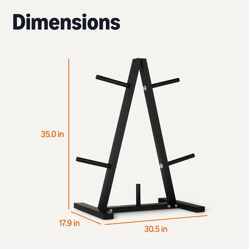 Vista 5 de Amazon Basics Estante para árbol de placas de peso, acero duradero, diseño vertical que ahorra espacio para gimnasio en casa