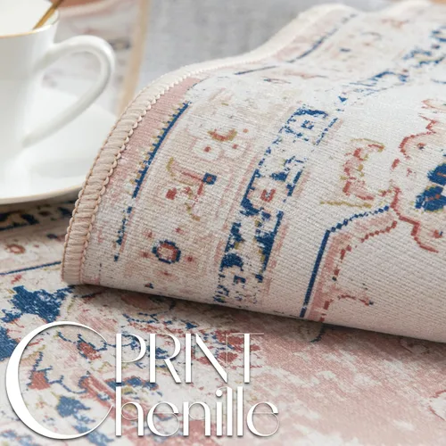 Vista 3 de jinchan Tapete de pasillo lavable a máquina, diseño floral de época, antideslizante, pelo bajo, ultrafino, para cocina, lavandería, dormitorio