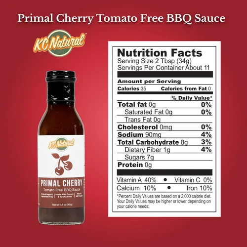 Vista 2 de KC Natural - Salsa de barbacoa de cereza Primal - Sin solanáceas - Apto para paleo y AIP - 14 oz