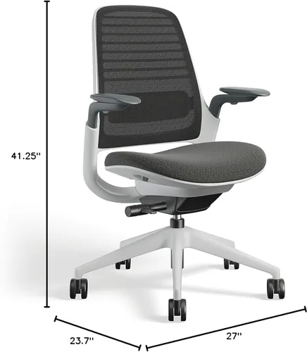 Vista 10 de Steelcase Series 1 Silla de oficina ergonómica, suelos de alfombra, grafito, luz