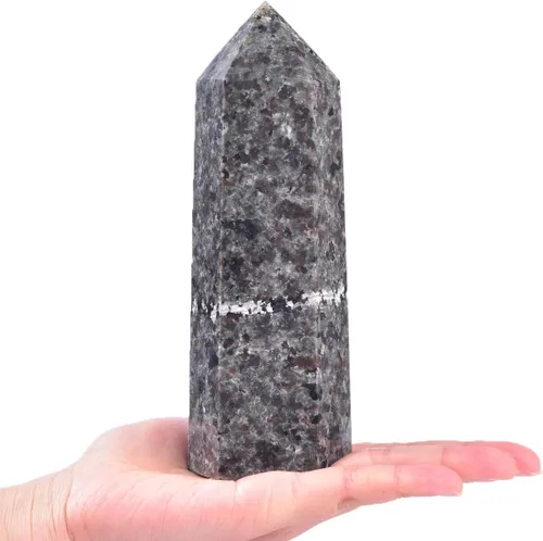 Vista 25 de Torre Obelisco de Piedra de Sangre de África Grande Varita de Punta de Cristal Curativo Natural de 6 Facetas Reiki Meditación Decoración del Hogar