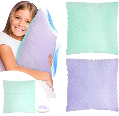 Vista 7 de Kigley Paquete de 2 Almohadas Vibratorias Sensoriales para Niños y Adultos Activadas por Presión 12 x 12 Masaje con Protuberancias de Estimulación