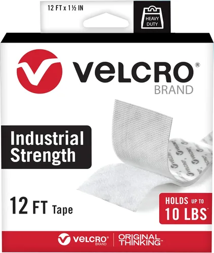 Vista 8 de Cinta resistente marca VELCRO Rollo de 12 pies Adhesivo fuerte con respaldo pegajoso que sostiene hasta 10 libras Sujetadores de fuerza