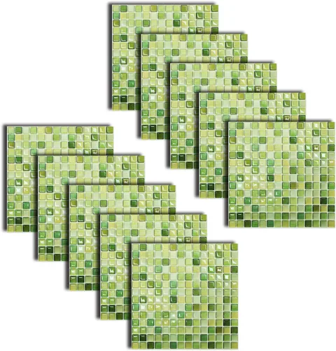 Vista 3 de Unidesign Beaustile - Adhesivo 3D para azulejos de mosaico 3D (10, 12.2 x 12.2 pulgadas)