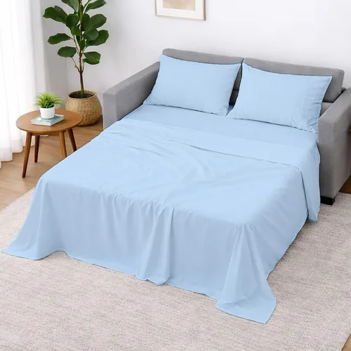 Vista 17 de Cottington Lane Juego de 4 piezas de sábanas para sofá cama tamaño matrimonial, 100% algodón egipcio de alta calidad para sofá cama, sofá biplaza