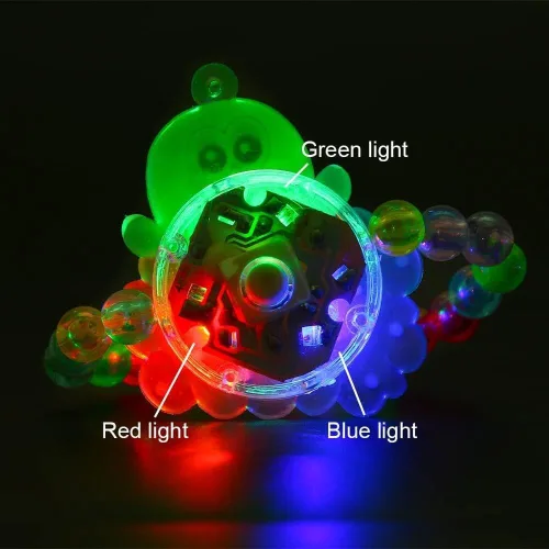 Vista 5 de SULOLI 32 piezas de collares con luz de Halloween para anillos, pulseras, juguetes, bolsas de fiesta de Halloween para niños y adultos, que brillan