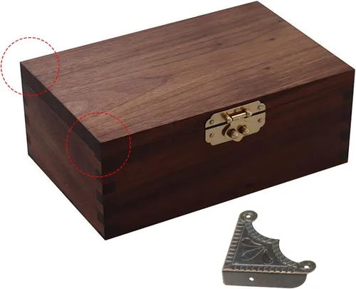 Vista 5 de Antrader 12 piezas de metal protector de esquina protector de seguridad parachoques decorativos muebles bordes cubiertas con tornillos tono bronce