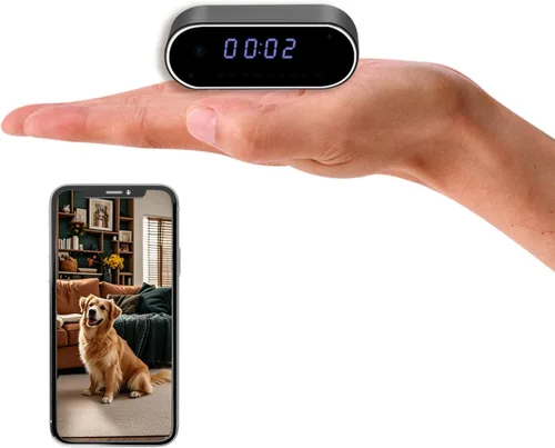 Vista 5 de Reloj de cámara 1080P Mini Cam, detección de movimiento, cámara inteligente para seguridad de mascotas, cámara WiFi, monitor para mascotas, sin audio