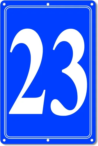 Vista 12 de Premium Aluminum Number Signs, Metal 12" X 8" Blue Numbered Sign Outdoor for Parking Lots, Floor, Dock, Court, Aisle, Field, High Visibility, No
