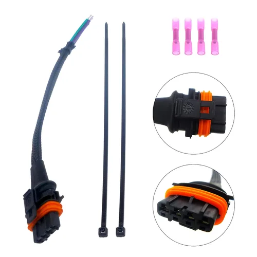 Vista 6 de YouVbeen 4 Pin T-Bap Temp Baro Sensor Cables Pigtail Arneses Kit de reparación para Polaris RZR Ranger Sportsman 700 750 800 EFI UTV ATV Reemplazar