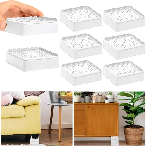 Vista 31 de Elevador de cama de 1 pulgada, 2 pulgadas, 3 pulgadas, 4 pulgadas de alta resistencia, elevador de muebles ajustable para mesa, escritorio, sofá