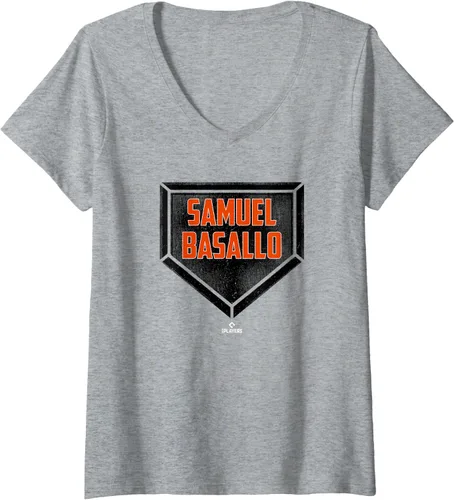 Vista 3 de Womens Home Plate Gameday Samuel Basallo Prospect Baseball Fan Gear V-Neck T-Shirt