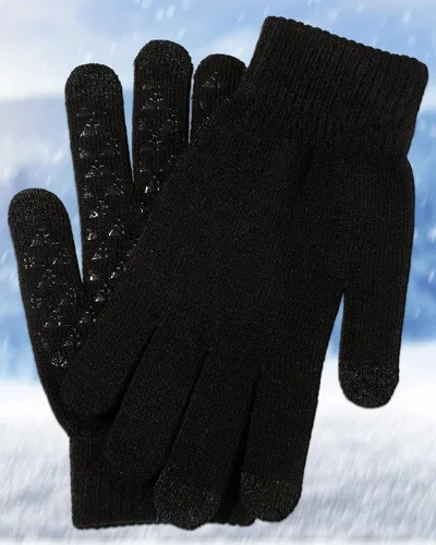 Vista 5 de SATINIOR Guantes de invierno para hombre, 4 pares de guantes cálidos con forro polar para pantalla táctil, guantes térmicos para clima frío