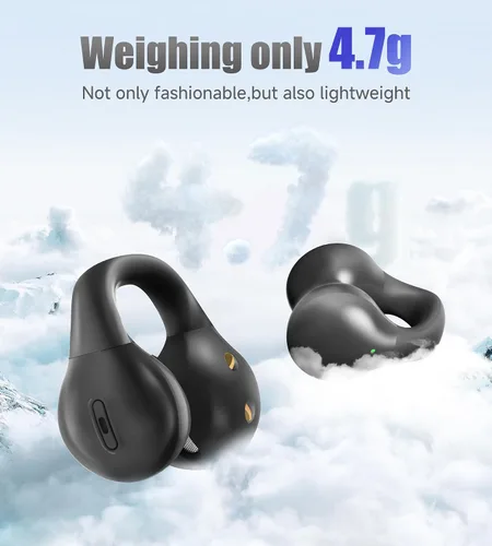 Vista 3 de King Lucky i21 Auriculares Inalámbricos Bluetooth de Oreja Abierta con Clip, con Micrófono, Cancelación de Ruido, Resistentes al Agua IPX4