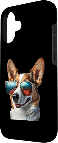 Vista 2 de iPhone 16 Pembroke Welsh Corgi with Sunglasses Case