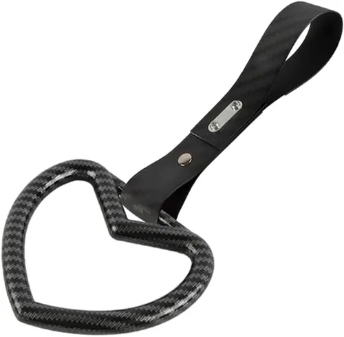 Vista 8 de Q1-TECH, JDM Tsurikawa - Anillo japonés para metro, tren, autobús, mango de coche, lindo mango en forma de corazón, correa de mano, anillos